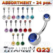 h4b2kp7 g23 titanium double jewel belly ring 5 8mm press fit jew belly piercing