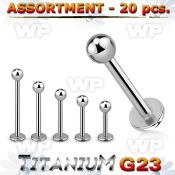 h4b2pz g23 titanium labret stud 1 2mm 3mm ball lower lip piercing