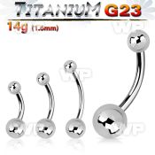 h4u40y titanium navel bananabell 14g titanium balls