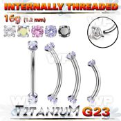 h4u8uek titanium bananabell 16g colored cz internal