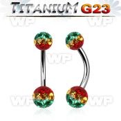 h4uda3a g23 titanium belly ring 5mm 6mm ferido glued multi crys belly piercing