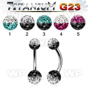 h4uda3w g23 titanium belly ring 5mm 6mm multi crystal ferido belly piercing