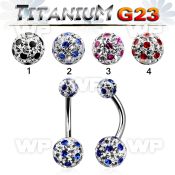 h4udai7 g23 titanium belly ring 5 8mm multi crystal ferido glued belly piercing