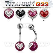 h4udat4 g23 titanium belly ring 5mm upper steel ball 8mm multi belly piercing
