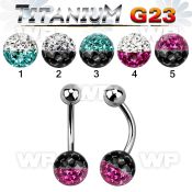 h4udatw g23 titanium belly ring 5mm top titanium ball an 8mm belly piercing
