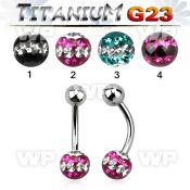 h4uday1 g23 titanium belly ring 5mm top titanium ball 6mm multi belly piercing