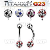 h4uday7 g23 titanium belly ring 5mm top titanium ball 6mm multi belly piercing