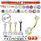 h4ug3x0 titanium bananabell 14g clear cz internal