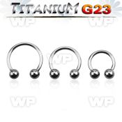 h644s g23 titanium cbr horseshoe 1 6mm 5mm ball belly piercing
