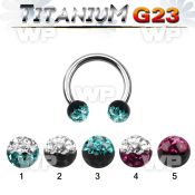 h64dasw g23 titanium cbr horseshoe 1 6mm 5mm multi crystal balls belly piercing