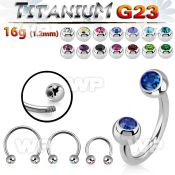 h64wc40 titanium circular bar 4mm crystal balls