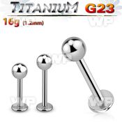 hb403 g23 titanium labret stud 1 2mm 4mm ball lower lip piercing