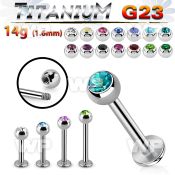 hb460 titanium labret stud 14g 4mm bezel setting