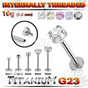 hb48uek titanium internal threaded labret 3 5 color cz