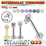 hb48uk0 titanium labret stud three balls cluster cz internal
