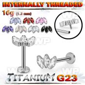 hb48ukz titanium labret stud three claw marquise cz internal