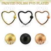 hcrt16f3 anodized heart shaped ball closure ring w frosted ball
