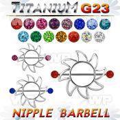 hdumepz sun shaped nipple shieldg23 titanium barbell 1 6mm 5mm nipple piercing