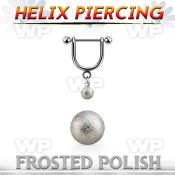 heufo4s steel helix stirrup w dangling 4mm frosted steel ball