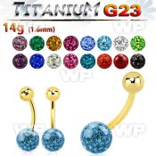 hi4udat gold ion titanium navel bananabell 14g ferido ball