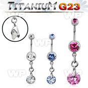 hj61gzlk g23 titanium belly ring 5mm 8mm press fit jewel ball belly piercing