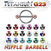 hjcumws surgical steel round nipple shieldg23 titanium barbell nipple piercing