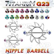 hjumepz sun shaped nipple shieldg23 titanium barbell 1 6mm 5mm nipple piercing