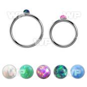 hpo15 silver seamless nose hoop w a 1.5mm synthetic opal top
