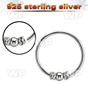 hr11 silver seamless nose hoop w bali wire design w ball