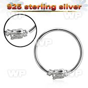 hr15 silver seamless nose hoop w balinese wire design