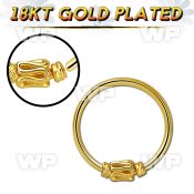 hr15rg gold plated silver seamless nose hoop w a balinese wire 