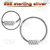 hr21 silver seamless nose hoop w twisted wire design