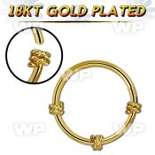 hr27rg gold plated silver seamless nose hoop w twisted wire 