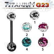 hr44das6 ion plated g23 titanium tongue bar 1 6mm 5mm ferido glu tongue piercing