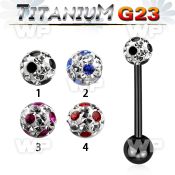 hr44das7 ion plated g23 titanium tongue bar 1 6mm 5mm ferido glue tongue piercing