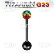 hr44dasa ion plated g23 titanium tongue bar 1 6mm 5mm ferido glue tongue piercing