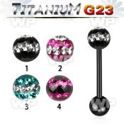 hr44day1 ion plated g23 titanium tongue bar 1 6mm 6mm ferido glue tongue piercing