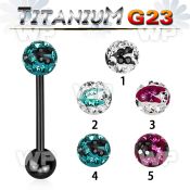 hr44day6 ion plated g23 titanium tongue bar 1 6mm 6mm ferido glu tongue piercing