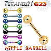 hr44umi ion plated g23 titanium nipple barbell 1 6mm 5mm ball nipple piercing