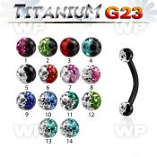 hr4udazw ion plated g23 titanium micro banana 1 2mm 3mm multi cry eyebrow piercing