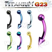 hr4uw46u ion plated g23 titanium micro banana 1 2mm 3mm ball eyebrow piercing