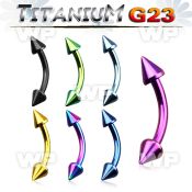 hr4uw6u ion plated g23 titanium micro banana 1 2mm 3mm cones eyebrow piercing