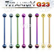 hr8u4 ion plated g23 titanium industrial barbell 1 6mm 5mm bal 
