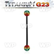 hr8udasa ion plated g23 titanium industrial barbell 1 6mm 5mm mul