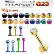 hrb46z ion plated g23 titanium labret stud 1 2mm 3mm press fit lower lip piercing