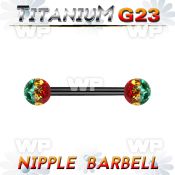 hrumdasa ion plated g23 titanium nipple barbell 1 6mm 5mm ball nipple piercing