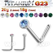 hub64 high polished titanium g23 nose pin 2mm round crystal
