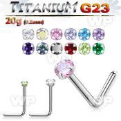 hubga high polished titanium g23 nose pin 2mm round cz gem