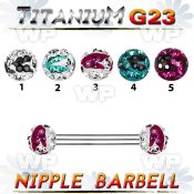 humdas6 g23 titanium nipple barbell 1 6mm 5mm ferido glued multi nipple piercing