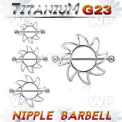 humepz sun shaped nipple shieldg23 titanium barbell 1 6mm 5mm nipple piercing